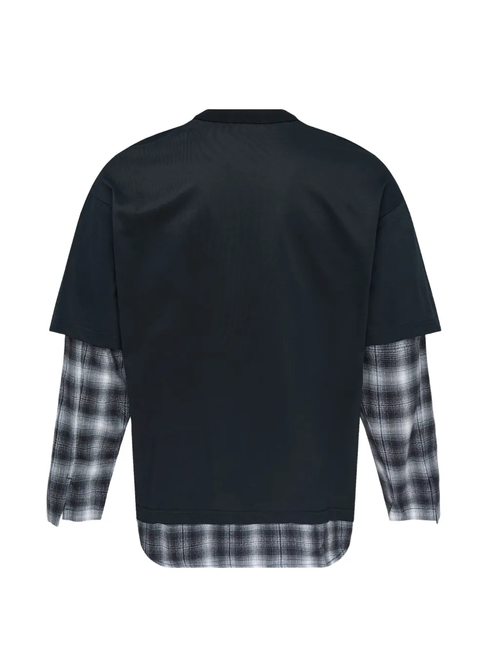 Comme des Garçons Homme layered check-pattern T-shirt Zwart