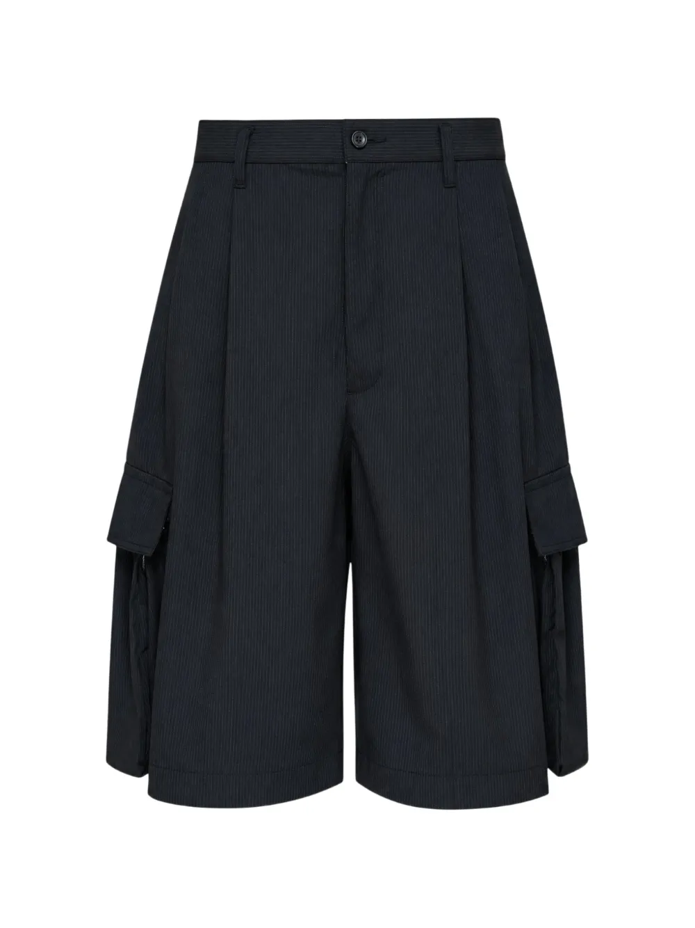 Comme Des Garçons Shirt pinstripe-pattern pleated shorts - Nero