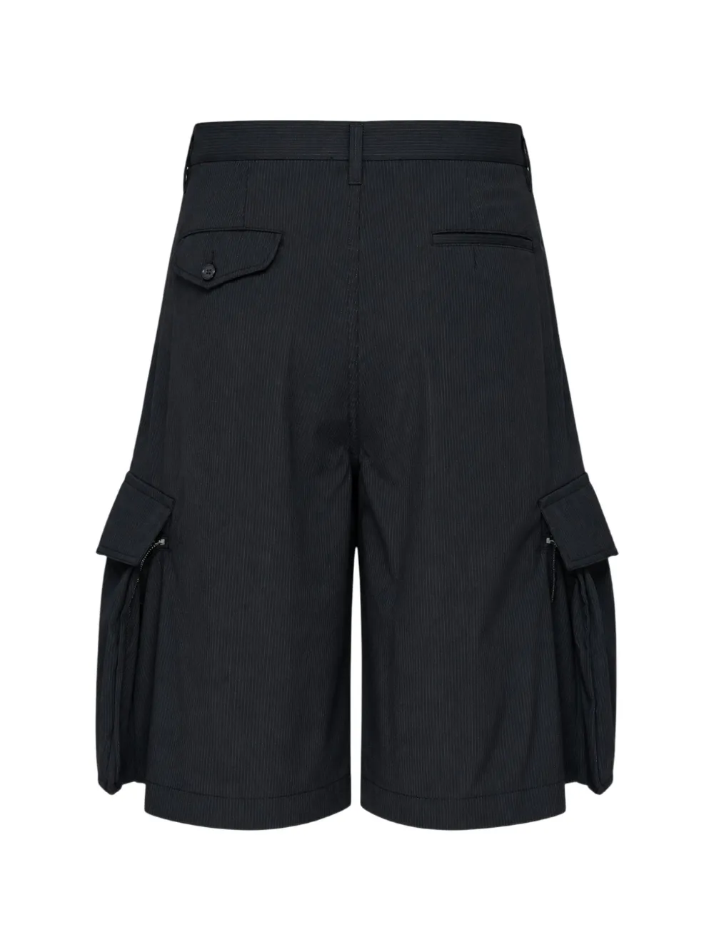 Comme Des Garçons Shirt pinstripe-pattern pleated shorts Zwart