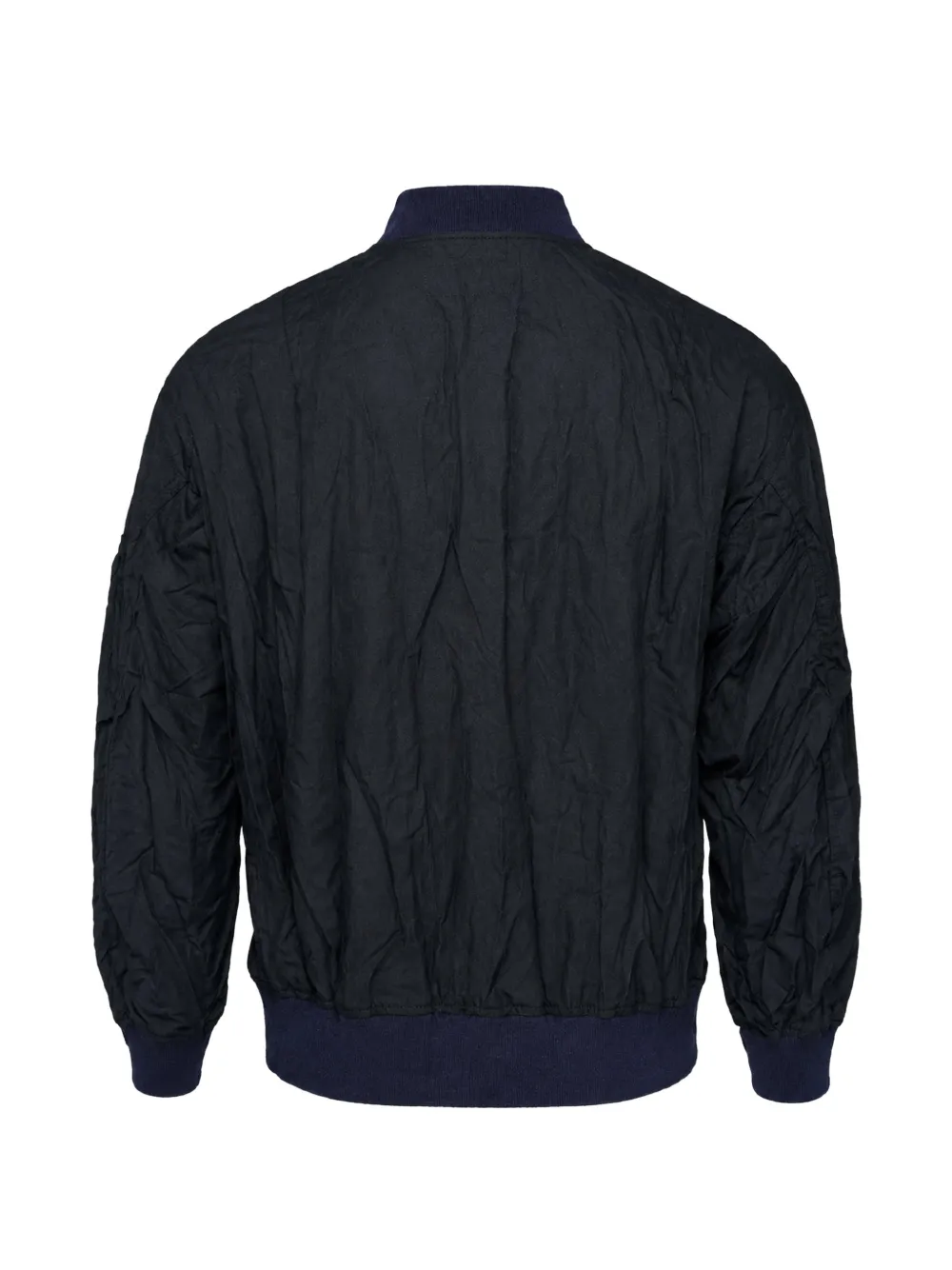 Comme des Garçons Homme Bomberjack met rits en gekreukt effect Blauw
