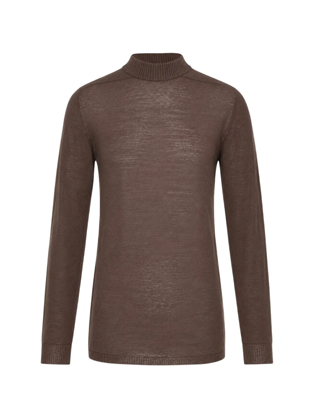Rick Owens Ribbed High-neck Sweater In 브라운