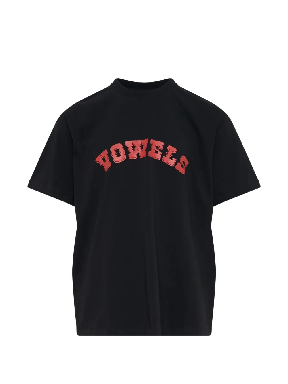 Vowels Cowboy Logo-print Cotton T-shirt In Black