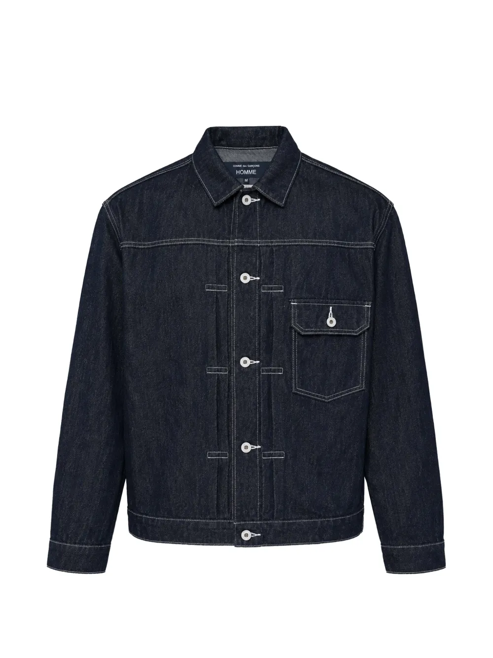 Comme des Garçons Homme pleated-detail denim jacket - Blu