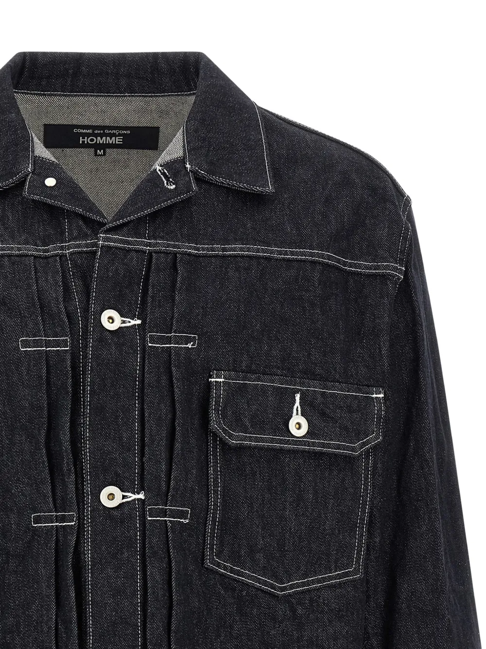 Comme des Garçons Homme Denim jack met geplooid detail Blauw