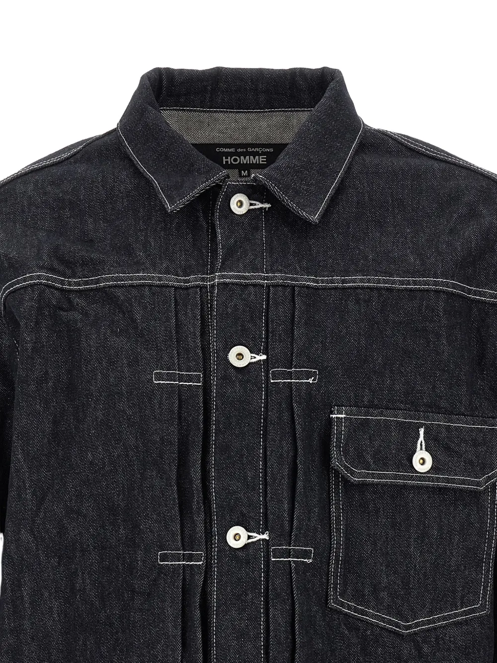 Comme des Garçons Homme Denim jack met geplooid detail Blauw