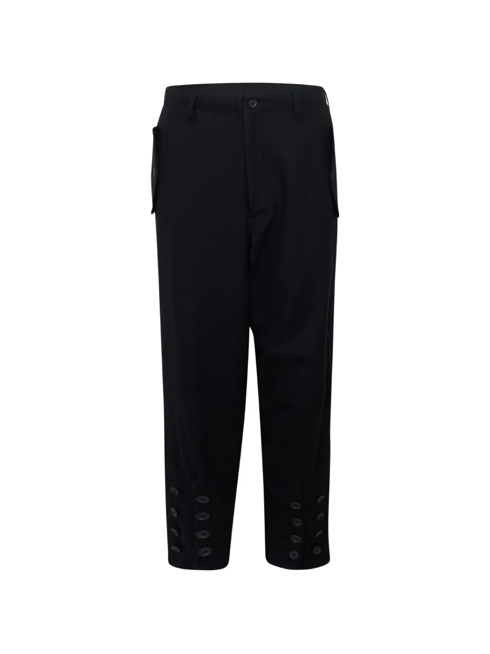Yohji Yamamoto button-embellished cropped trousers - Nero