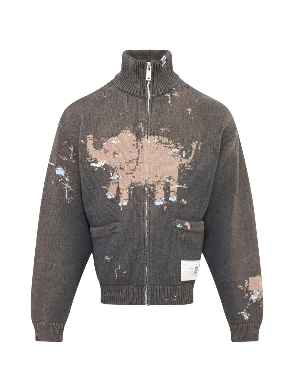 Maison MIHARA YASUHIRO elephant jacquard knit cardigan