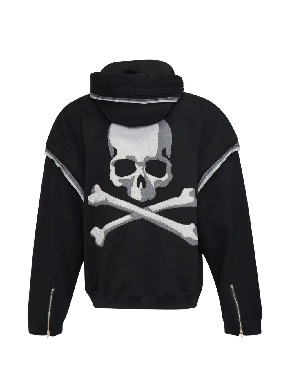 Mastermind Japan zip-up layered hoodie Zwart