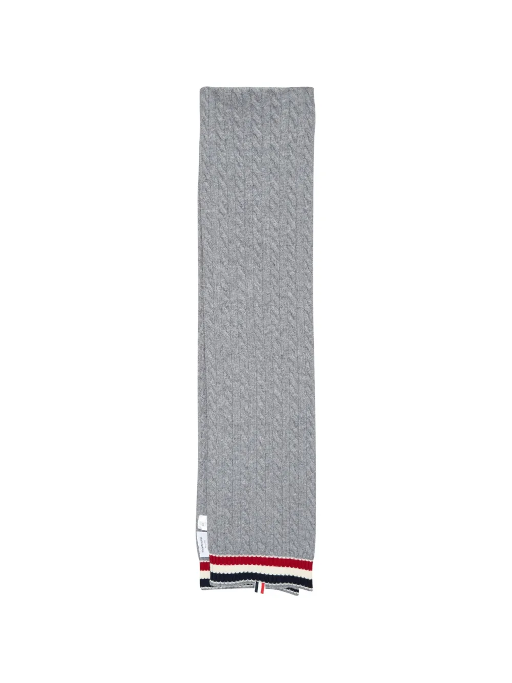 Thom Browne cable-knit striped scarf - Grigio