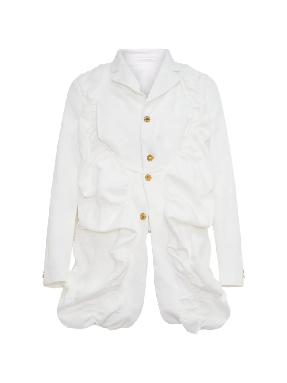 Comme des Garçons Homme Plus ruffled gathered blazer - Bianco