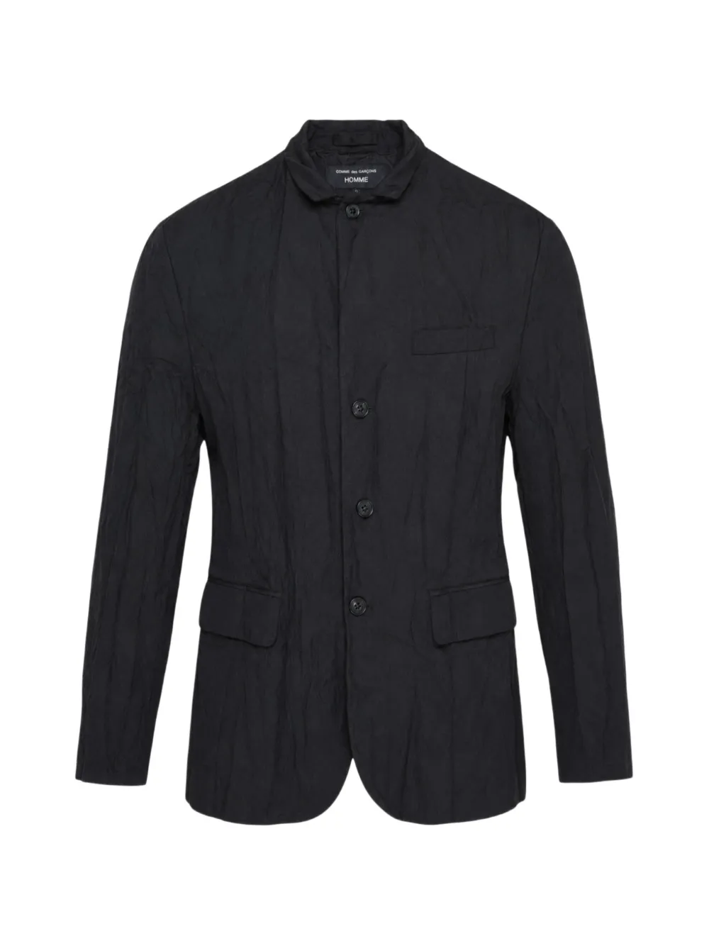 Comme des Garçons Homme crinkled-finish single-breasted jacket - Nero