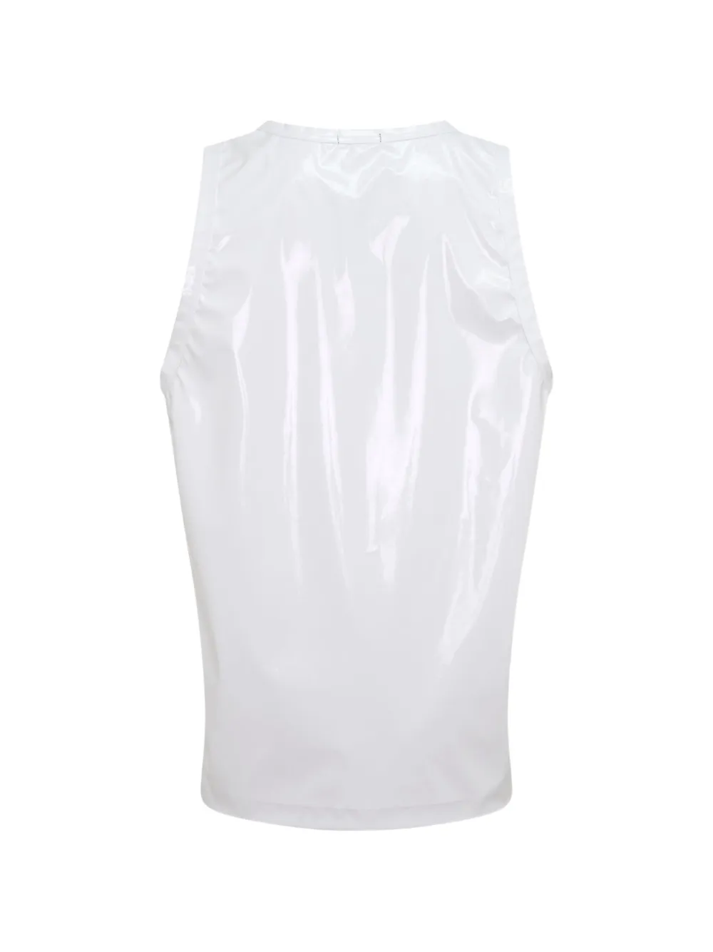 Comme des Garçons Homme Plus Mouwloos T-shirt met lak-effect Wit