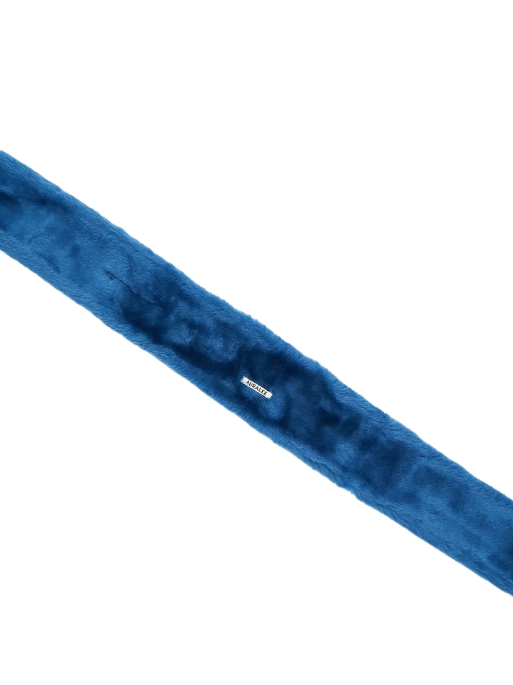 Auralee Straight Merino Mouton Fur Scarf in Blue, view 2