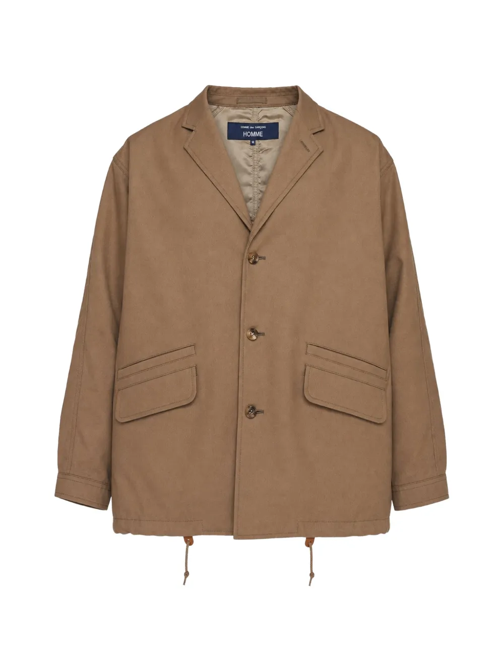 Comme des Garçons Homme drawstring-hem notch-lapels jacket - Marrone