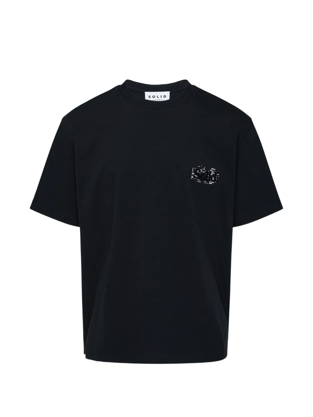 Solid Homme Graphic-print Logo-embroidered T-shirt In 블랙