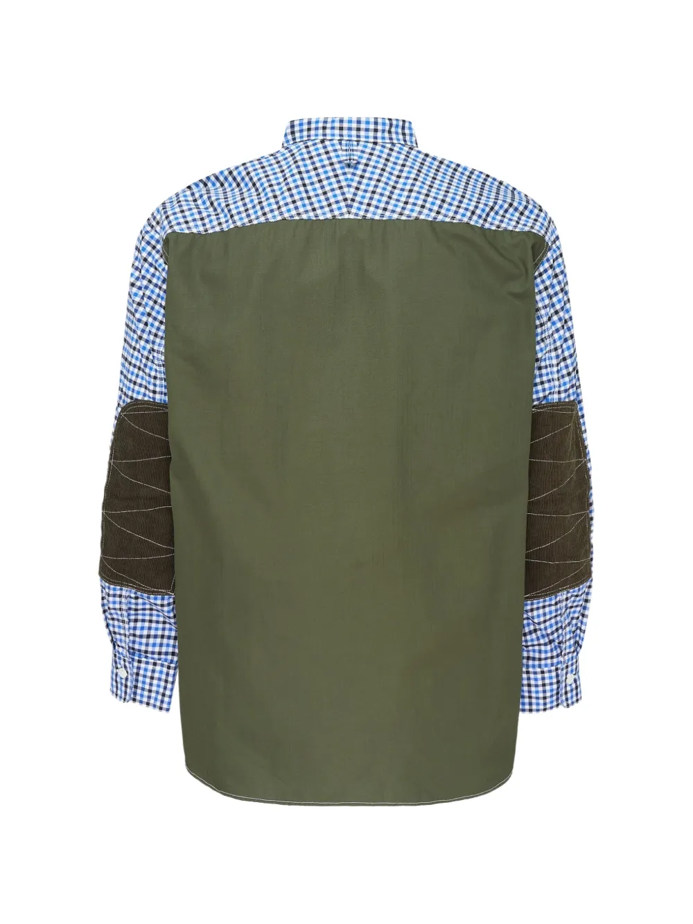 Junya Watanabe MAN Overhemd met gingham-ruit en vlakken Blauw