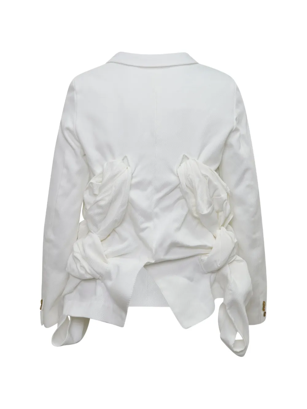 Comme des Garçons Homme Plus ruched single-breasted blazer Wit