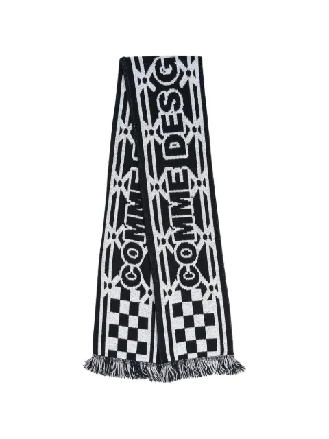 Comme Des Garçons Shirt logo-intarsia fringed scarf