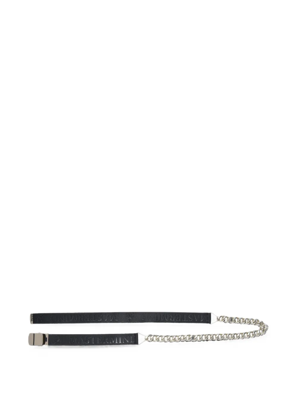 Mastermind Japan Riem met schakelketting en logo-jacquard Zilver