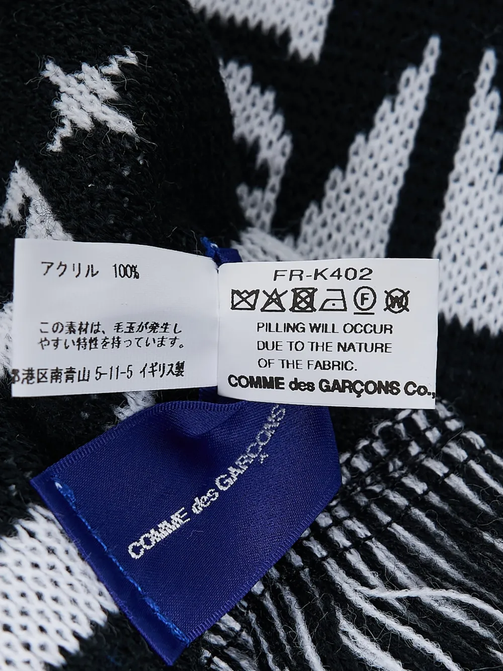 Comme Des Garçons Shirt logo-intarsia fringed scarf Zwart