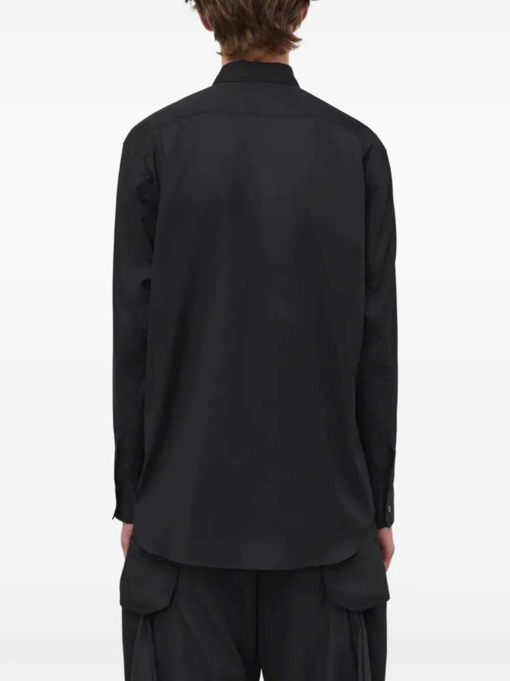 Comme Des Garçons Shirt Gestreept overhemd met patchwork Zwart