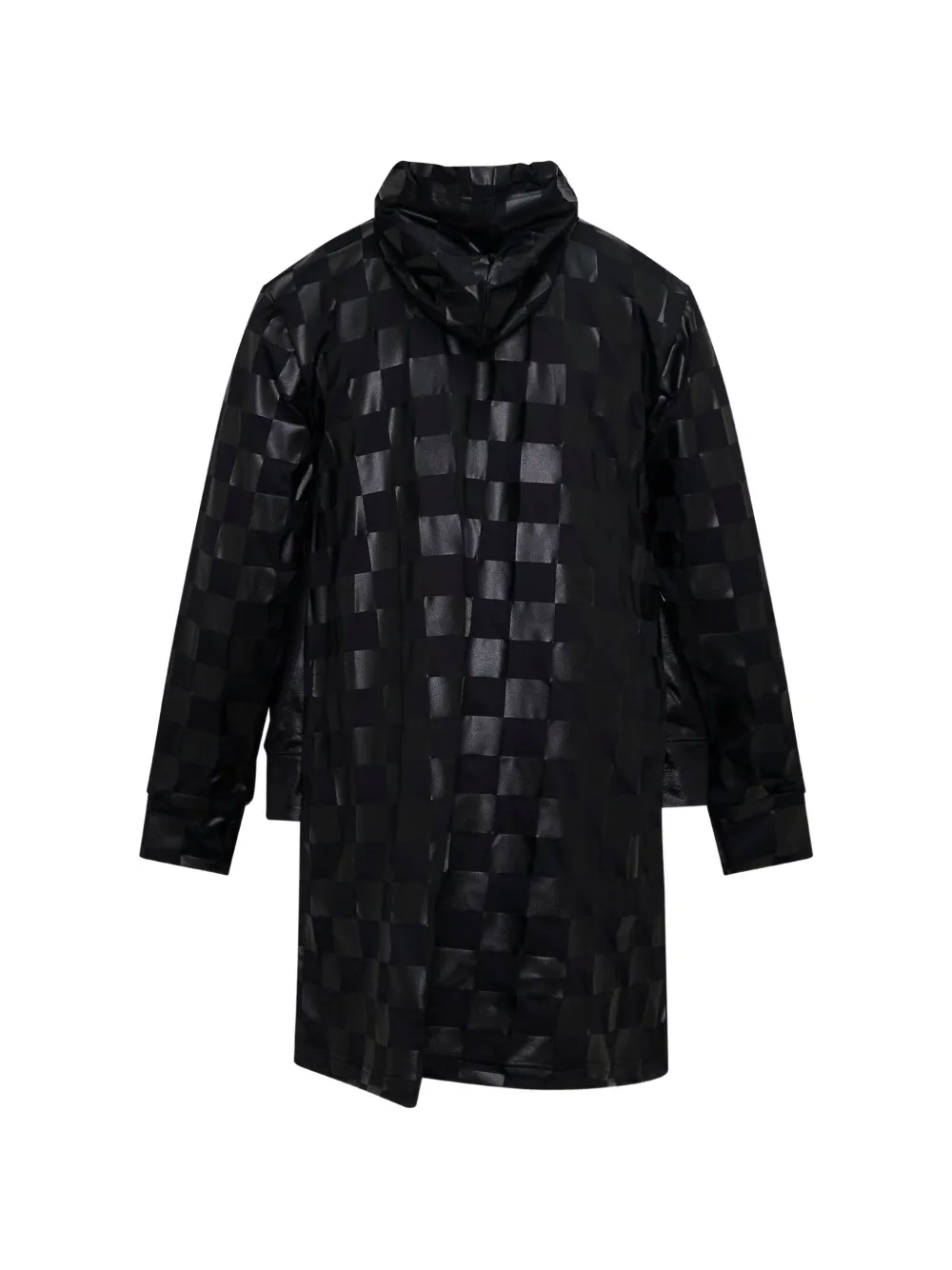 Comme des Garçons Homme Plus Hoodie met schaakbord-patroon en gelaagd effect Zwart