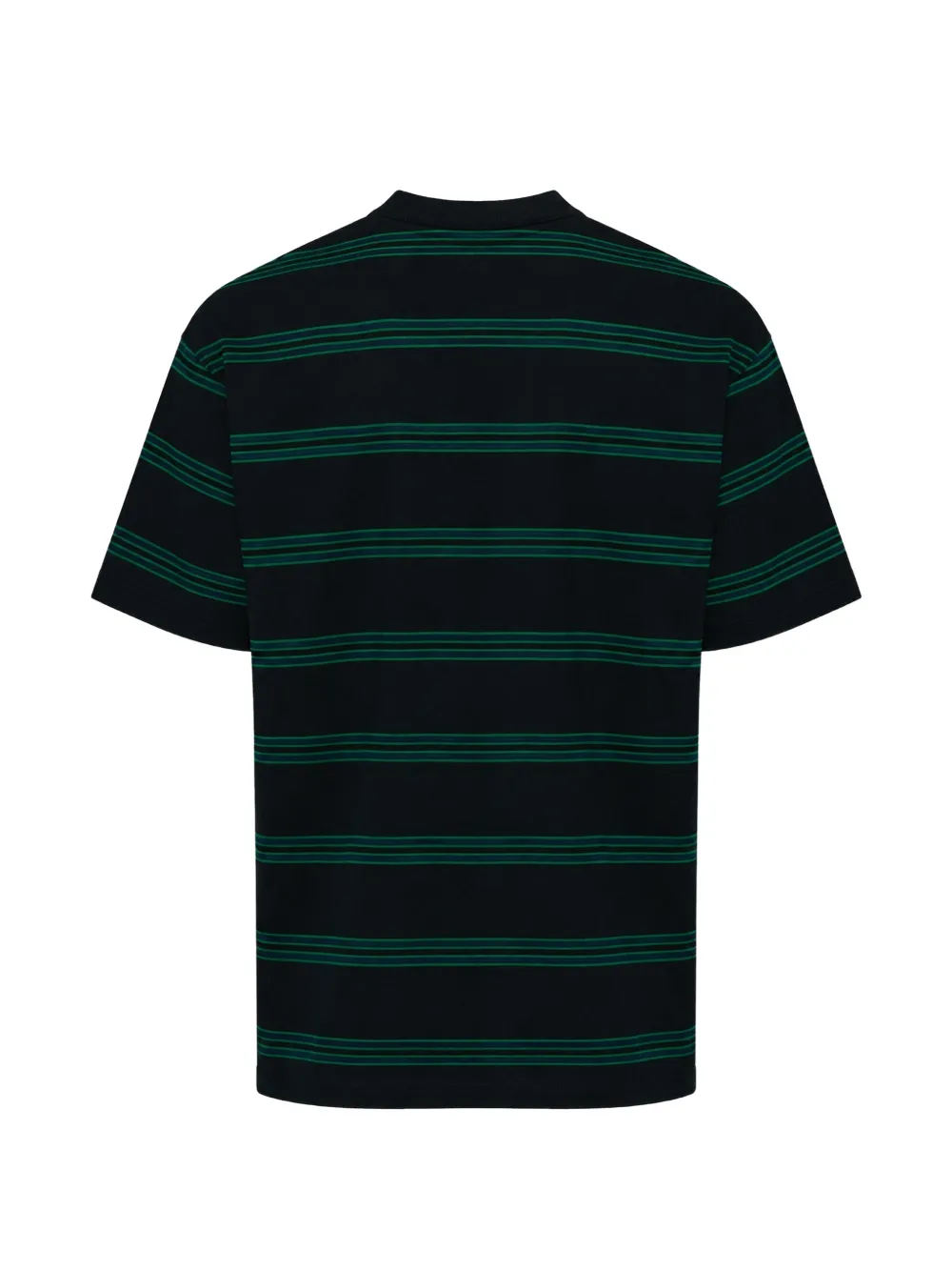 Comme des Garçons Homme Gestreept T-shirt met borstzak Zwart