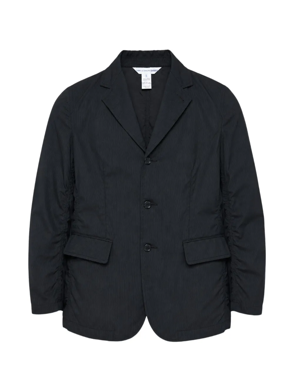 Comme Des Garçons Shirt ruched pinstripe jacket - Nero