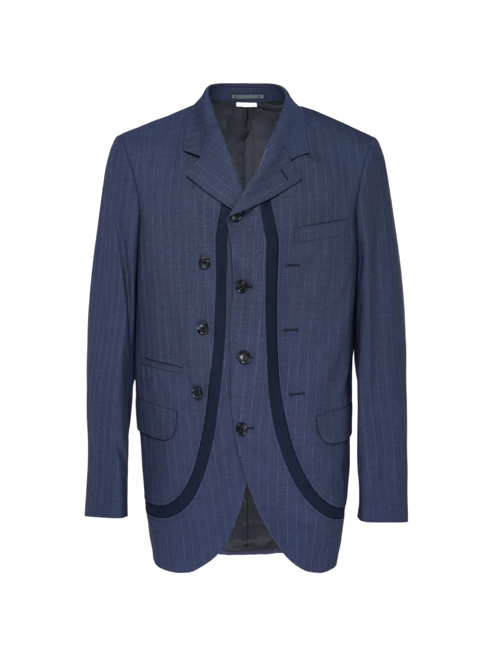 Comme des Garçons Homme Deux pinstripe-pattern panelled blazer - Blu