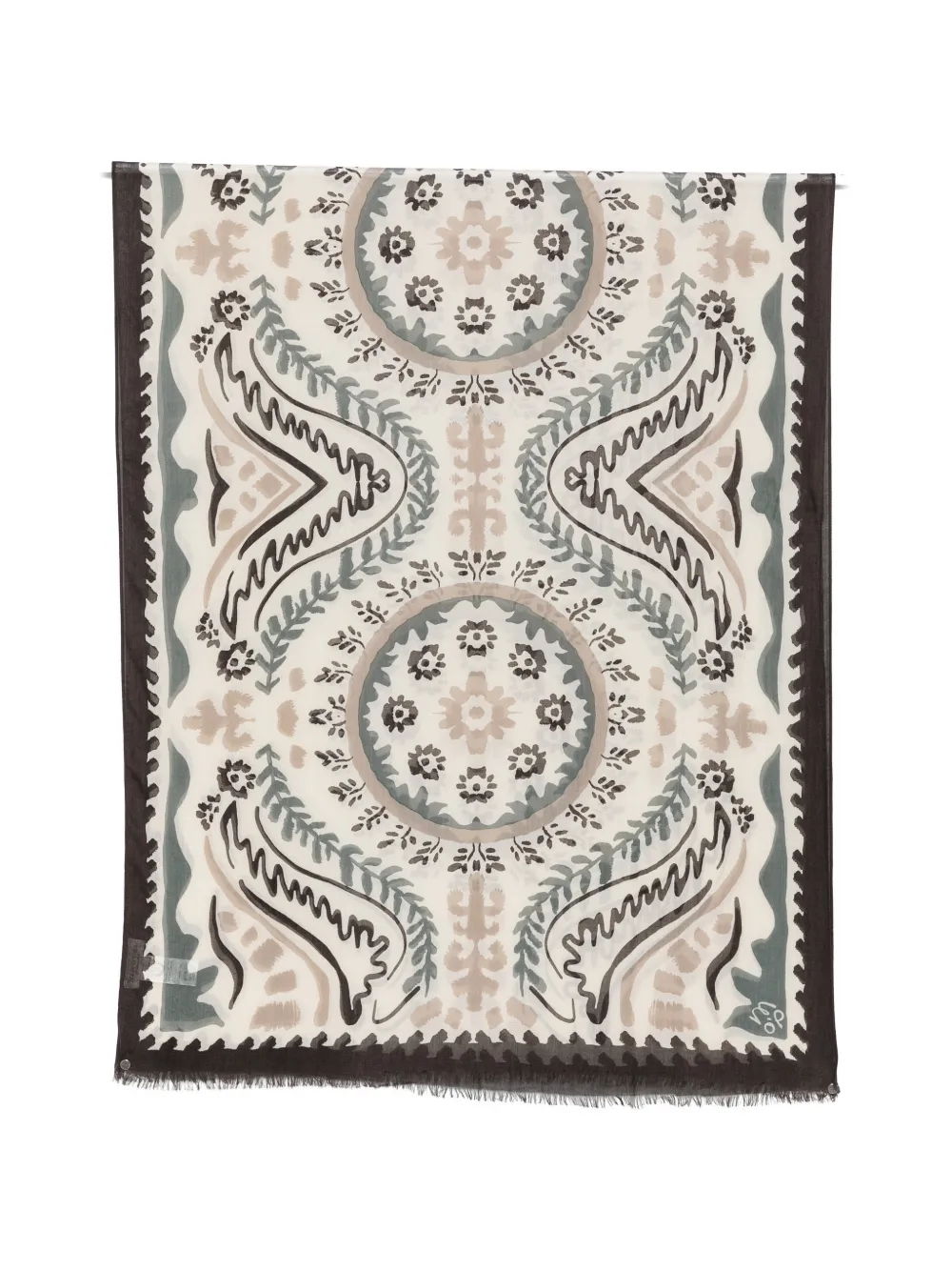 Marc O'Polo graphic-print fringed scarf - Toni neutri