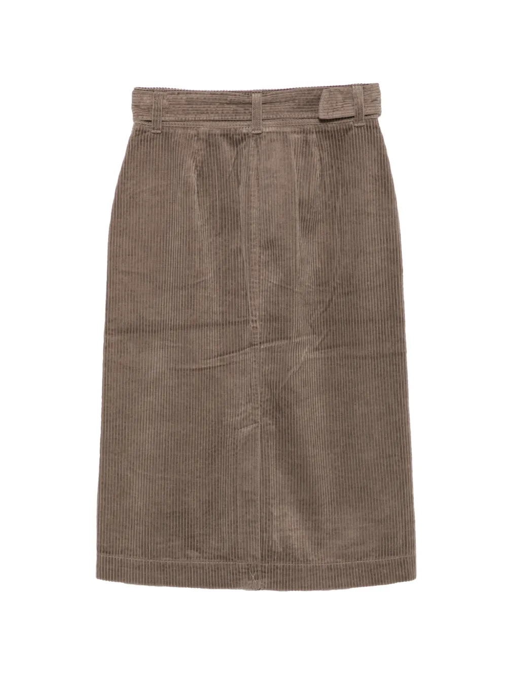 Marc O'Polo Ribfluwelen midi-rok met ceintuur Bruin