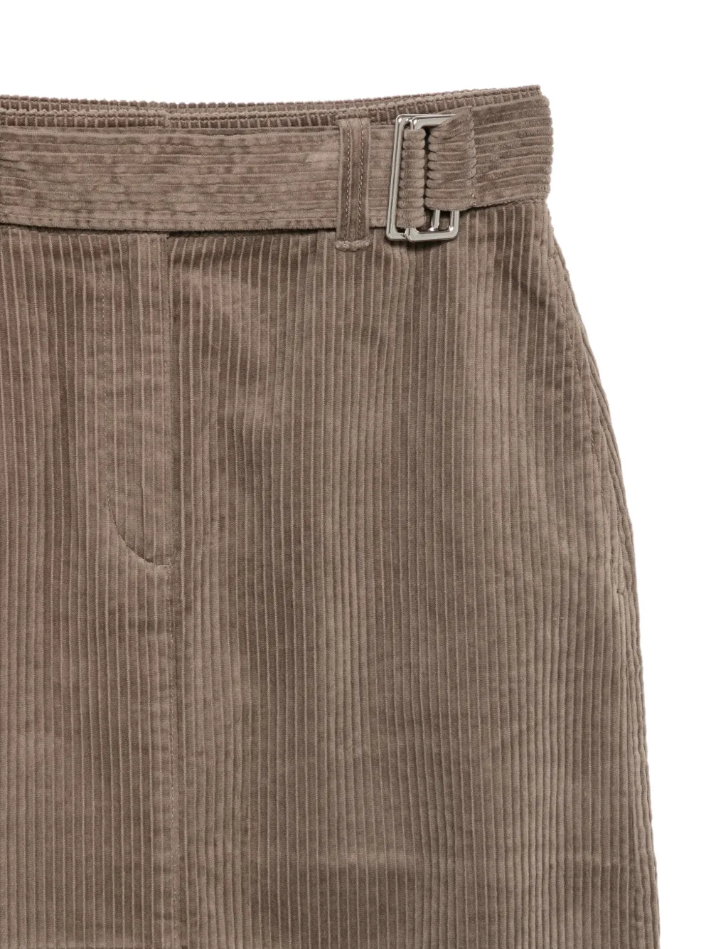 Marc O'Polo Ribfluwelen midi-rok met ceintuur Bruin