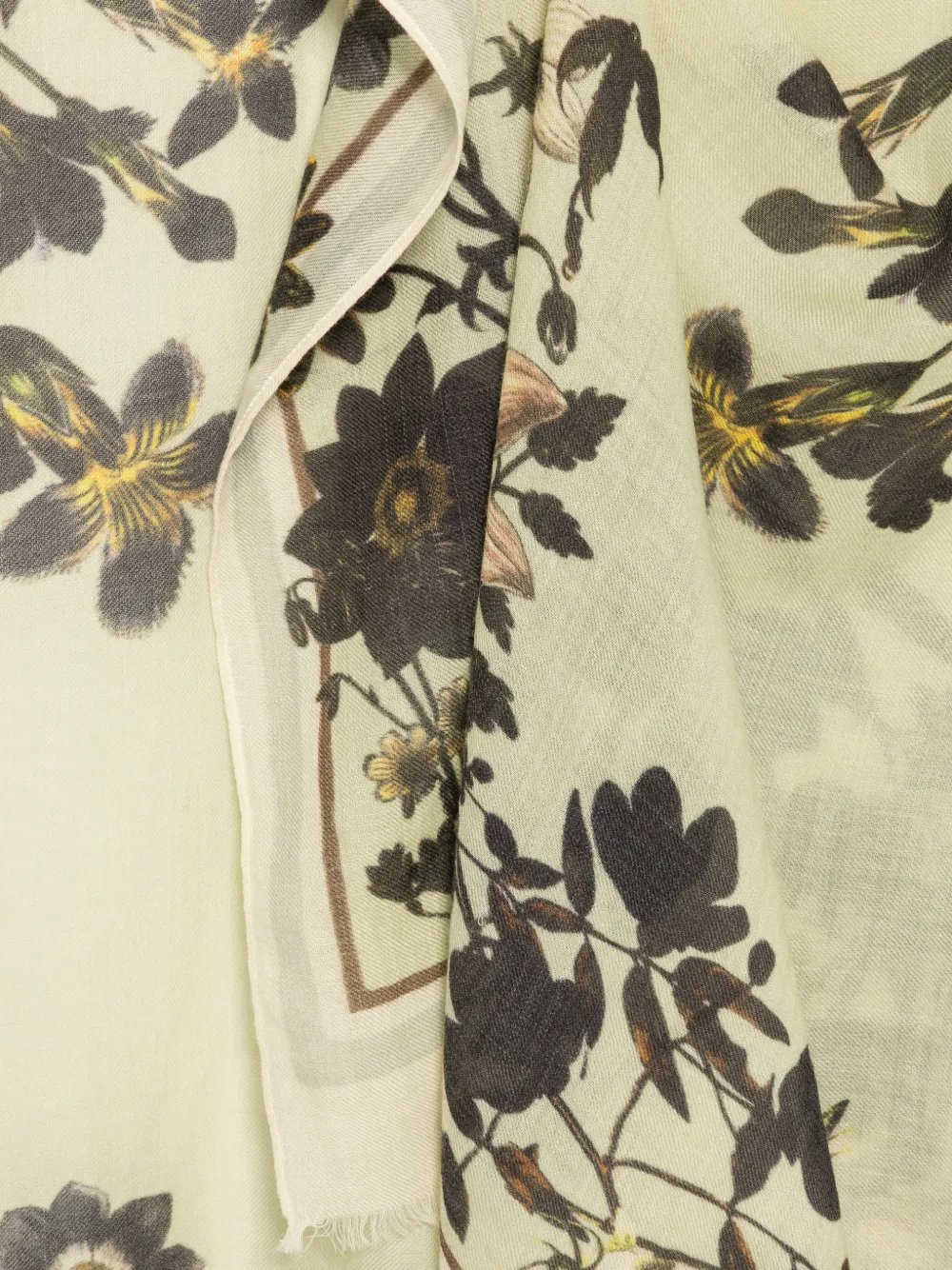 Marc O'Polo Wollen sjaal met bloemenprint Beige