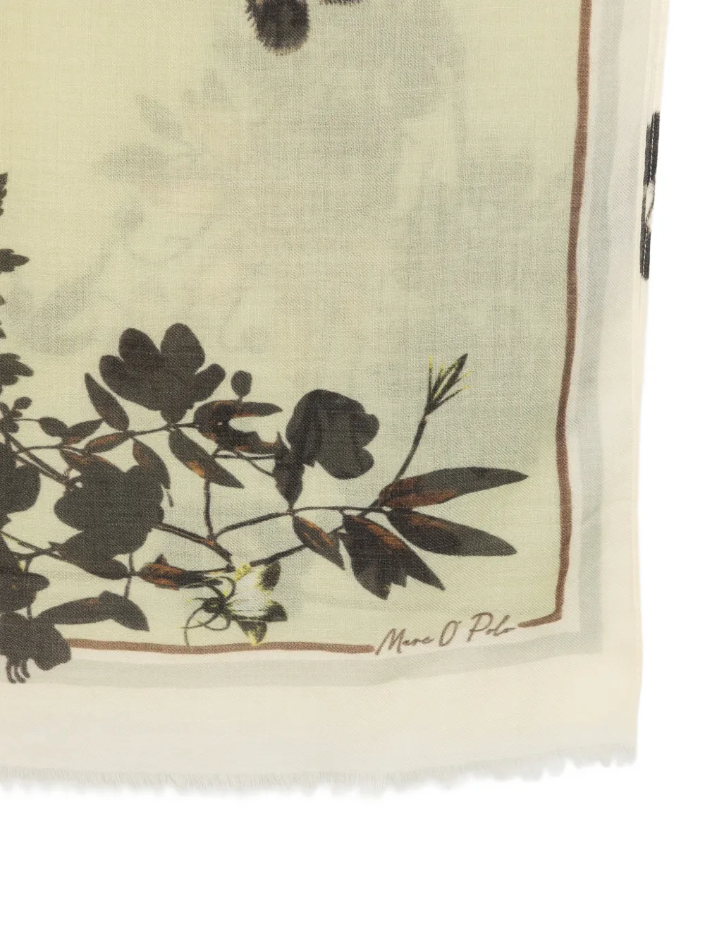 Marc O'Polo Wollen sjaal met bloemenprint Beige