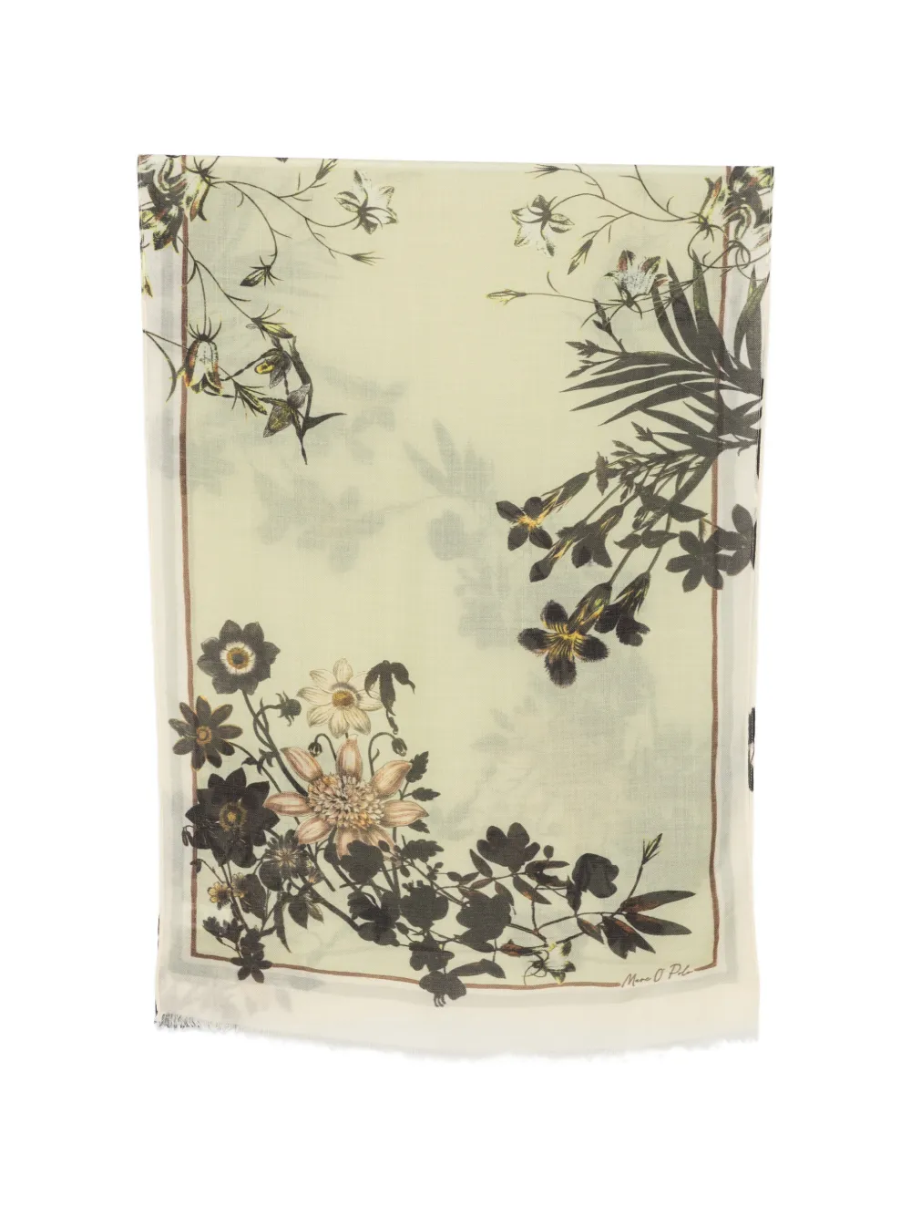 Marc O'Polo floral-print wool scarf - Toni neutri