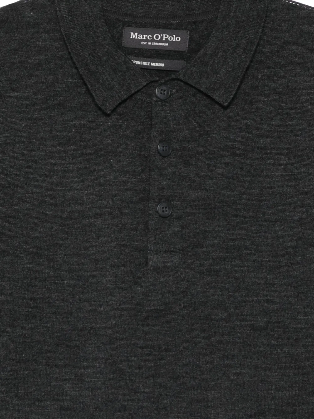 Marc O'Polo long-sleeved wool polo shirt Grijs