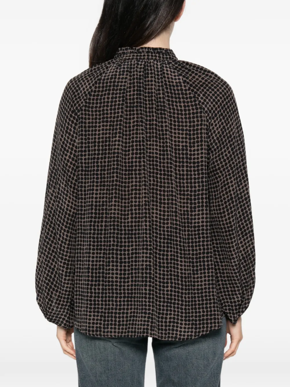 Marc O'Polo polka-dot tie-neck blouse Beige