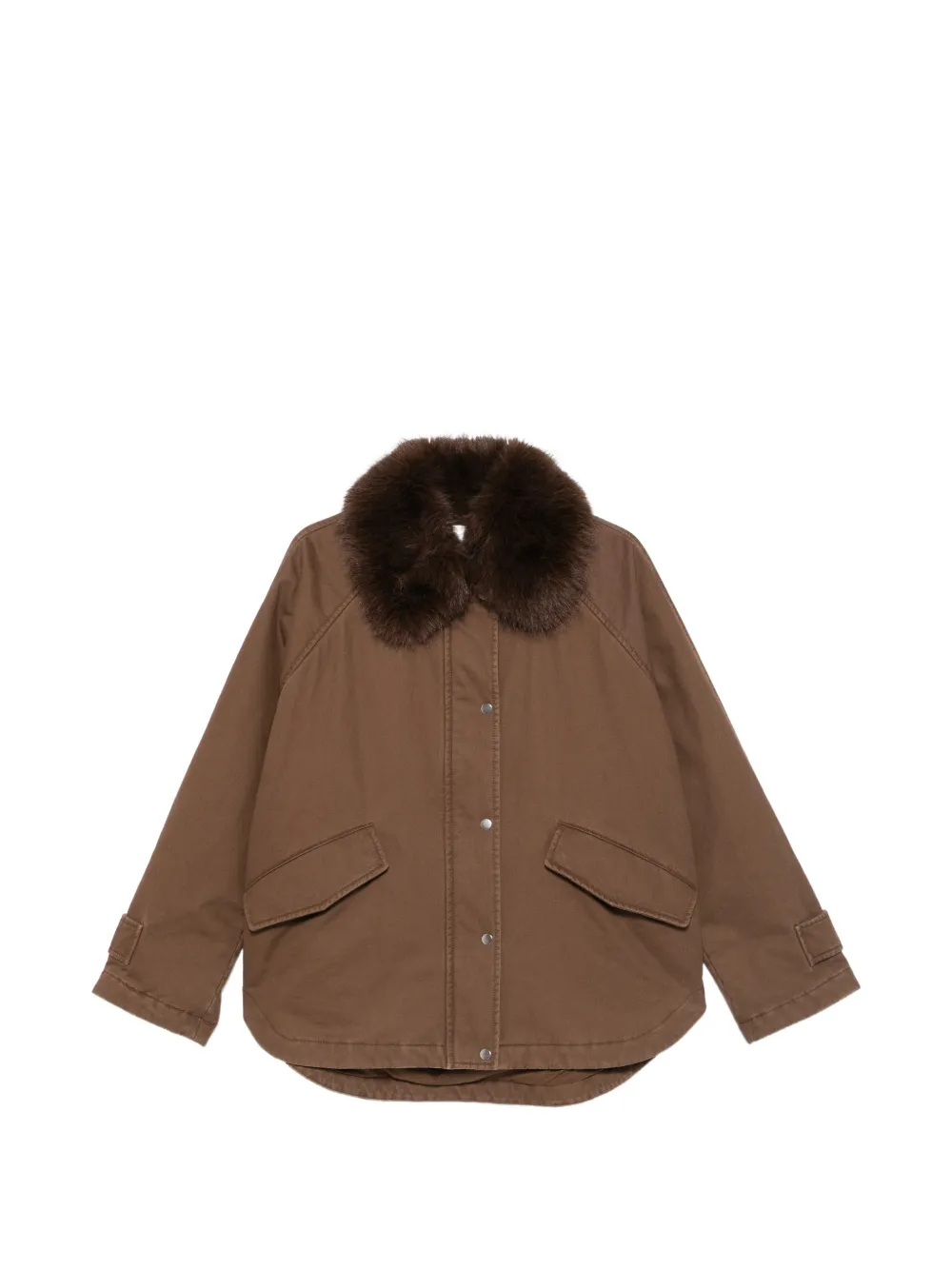 Marc O'Polo faux-fur collar cotton jacket
