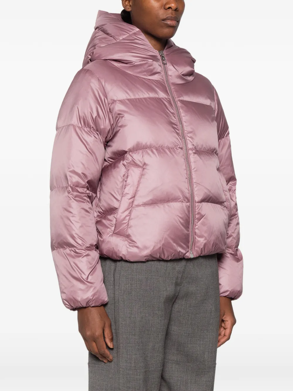 Marc O'Polo quilted hooded jacket Zwart