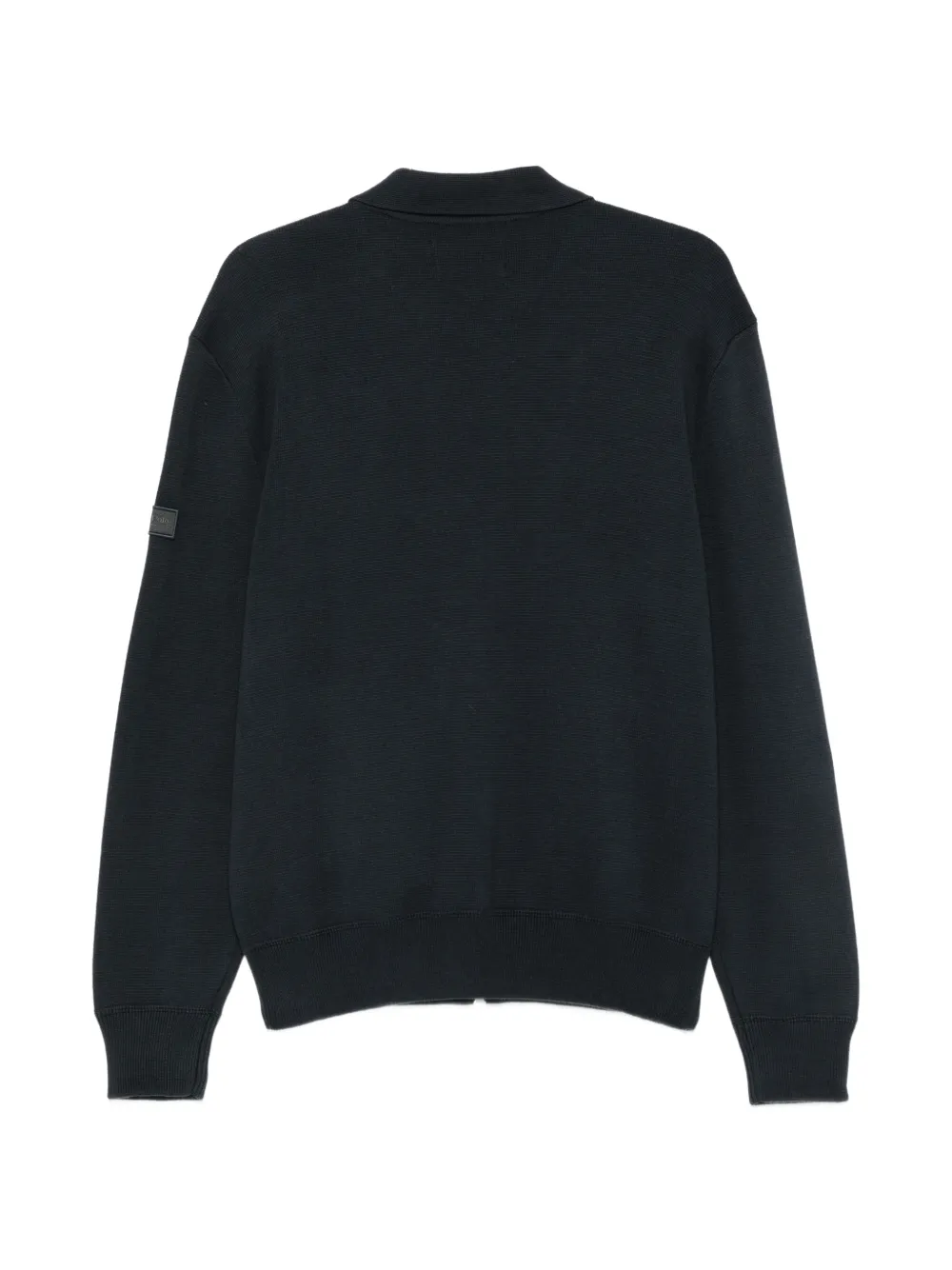 Marc O'Polo zip-up collared cardigan Blauw