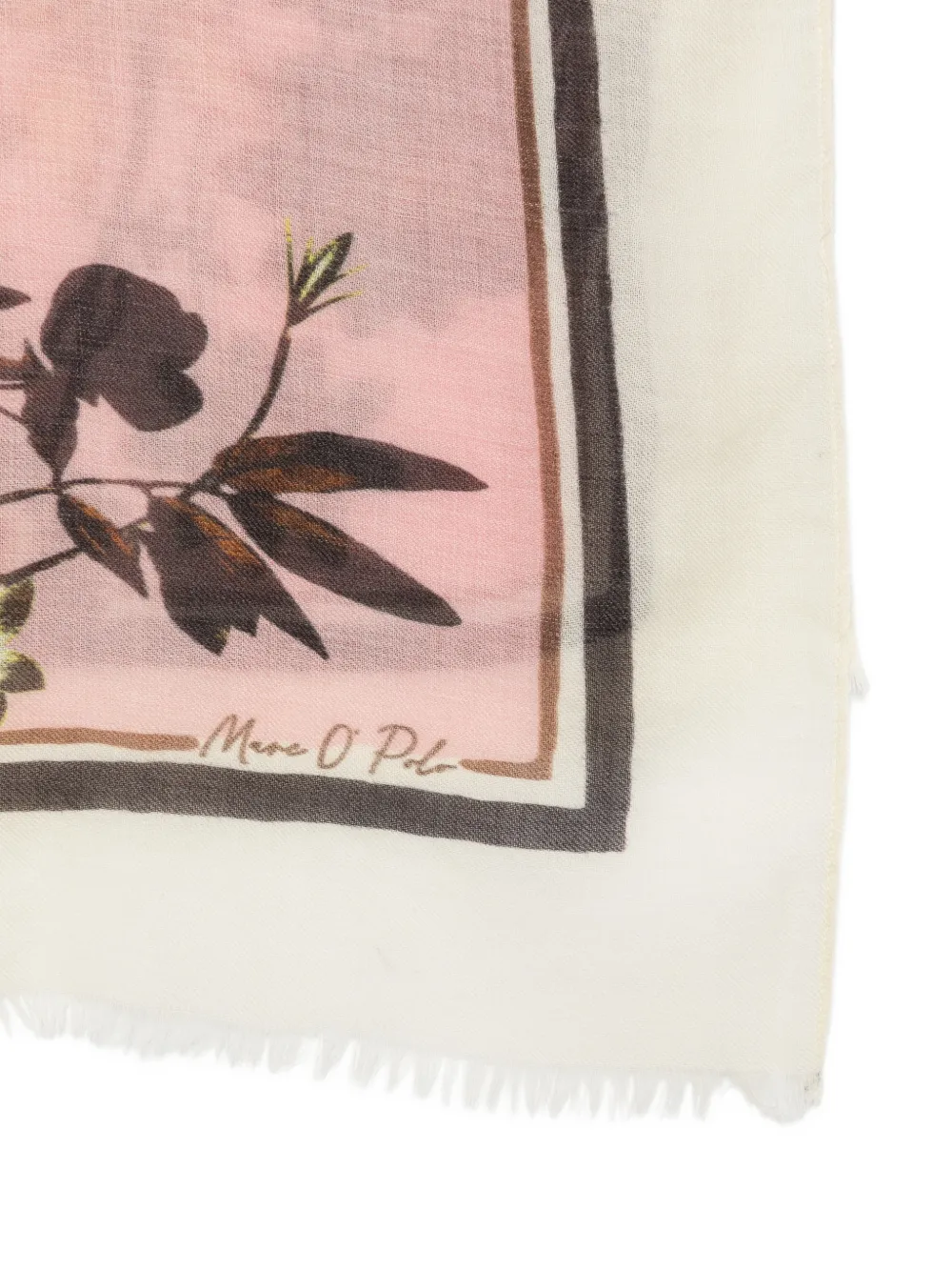 Marc O'Polo Sjaal met bloemenprint en franje Roze