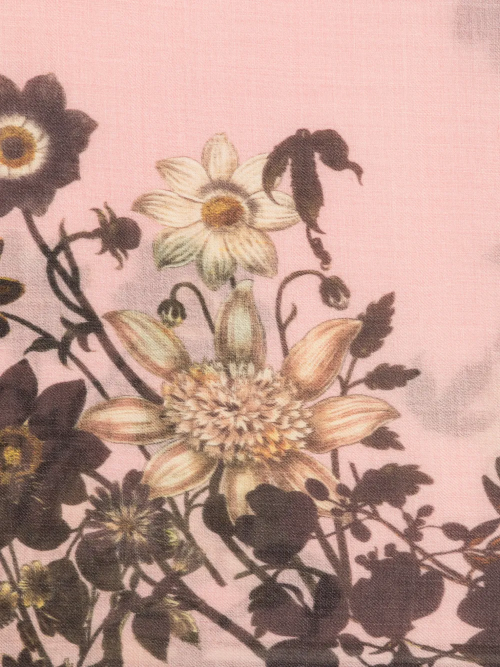 Marc O'Polo Sjaal met bloemenprint en franje Roze