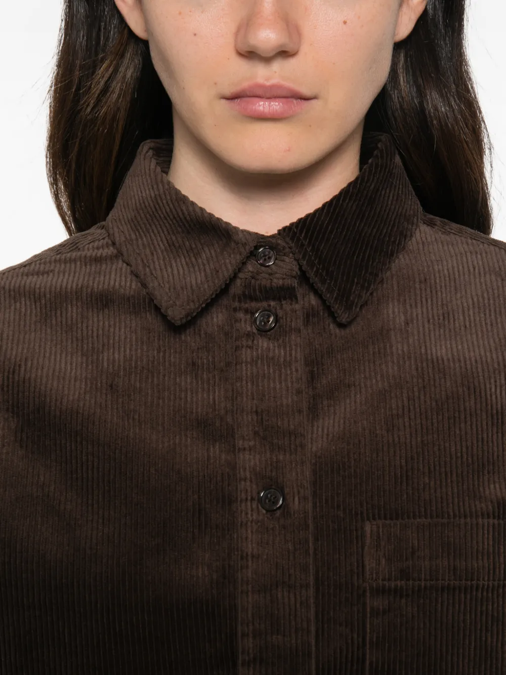 Marc O'Polo corduroy chest-pocket shirt Bruin