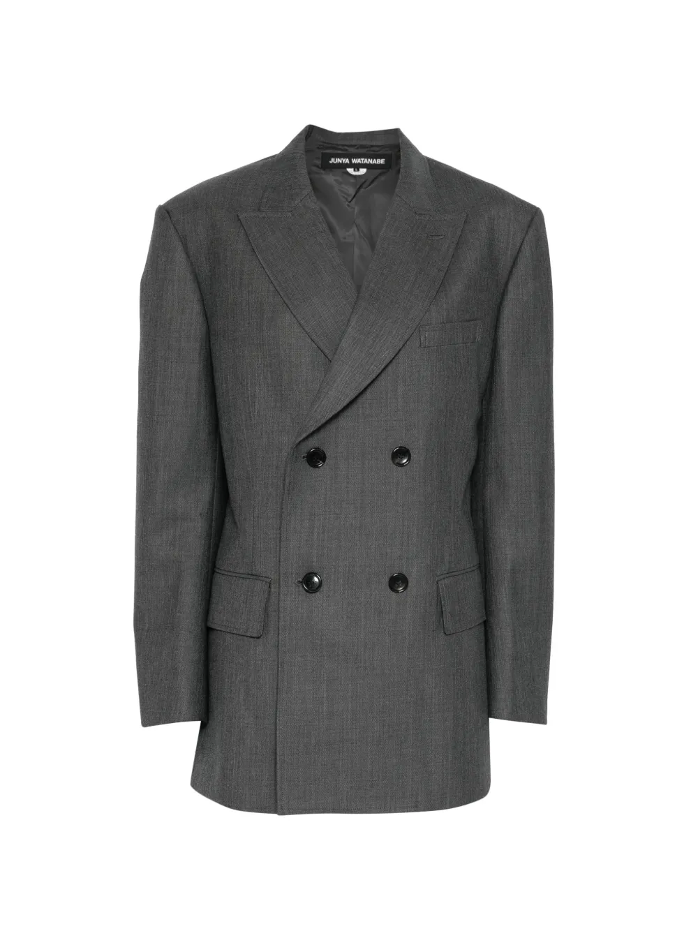 Junya Watanabe double-breasted peak-lapels blazer Grijs