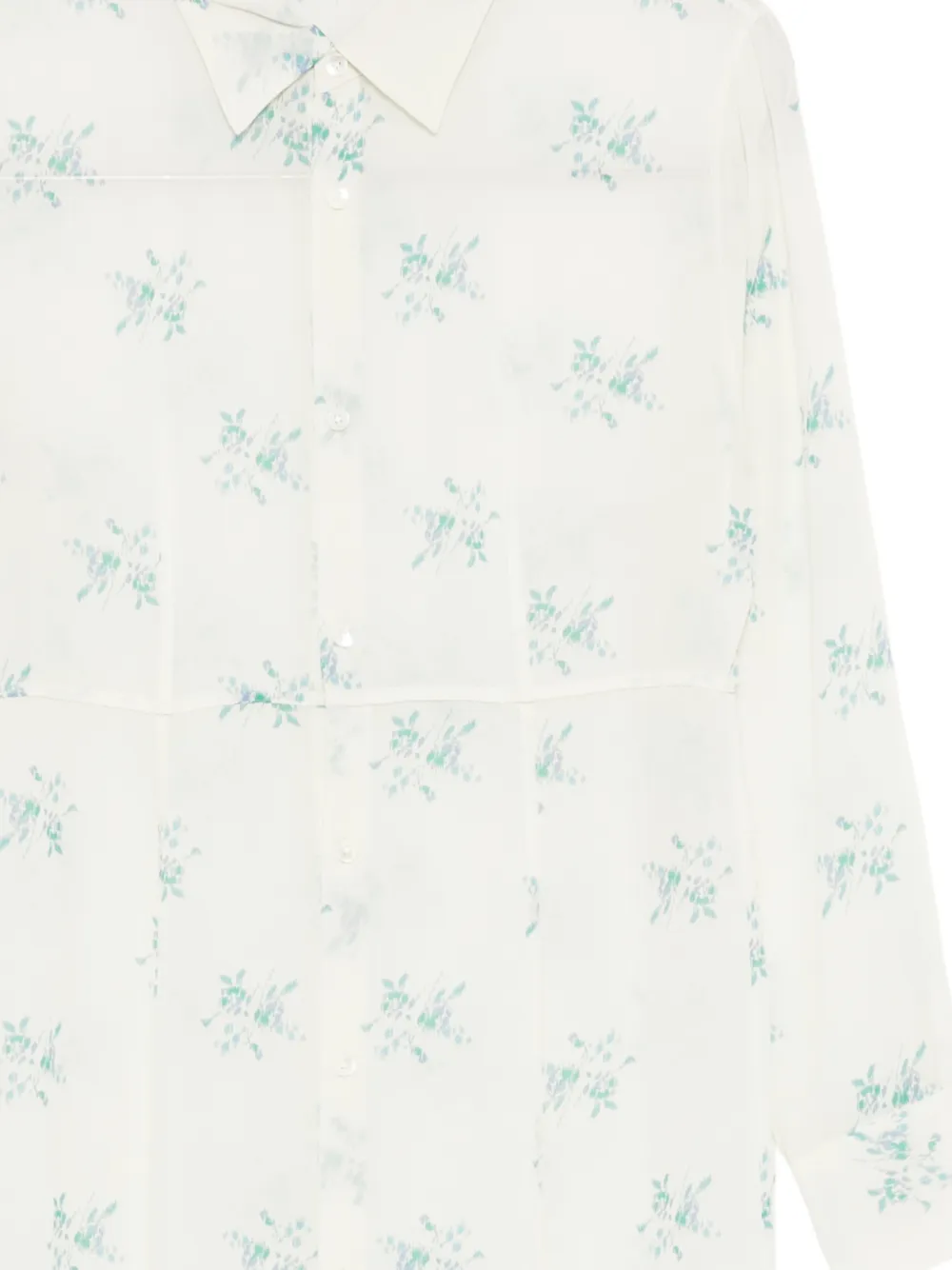 Auralee floral-print airy-silk georgette shirt dress Wit