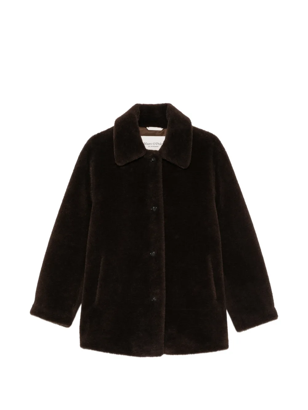 Marc O'Polo faux-fur button-up coat - Brown