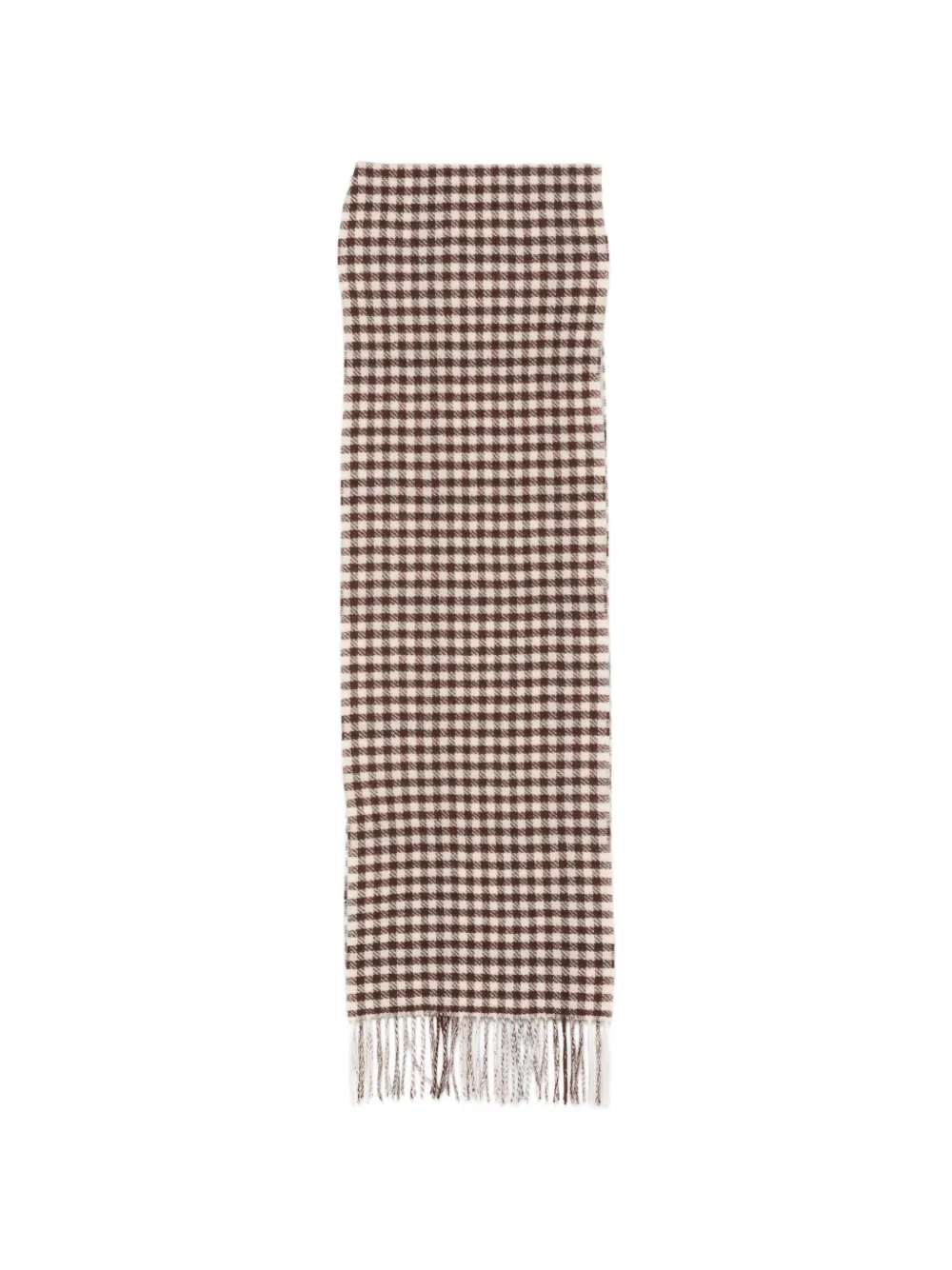 Marc O'Polo houndstooth fringed scarf - Marrone