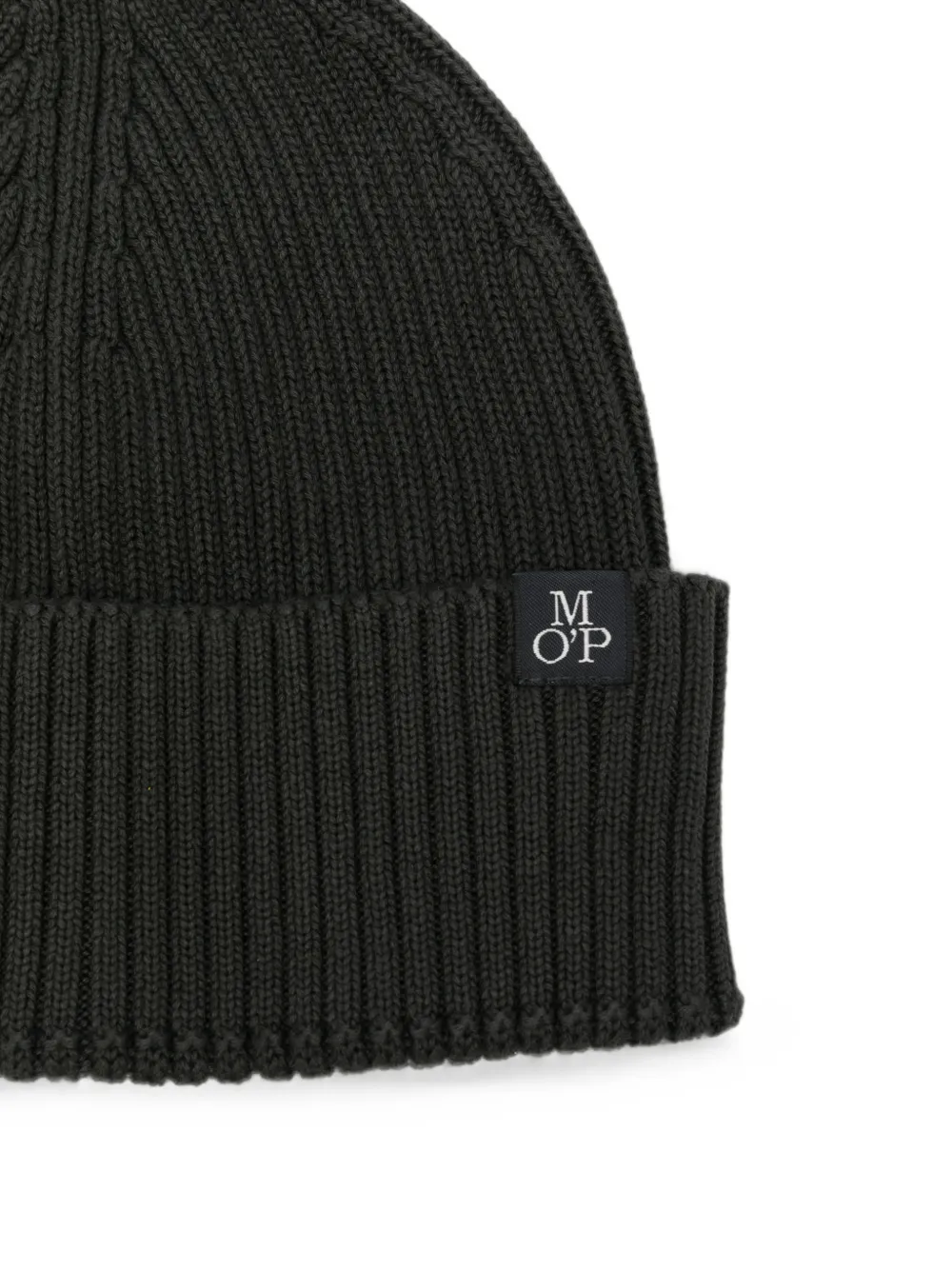 Marc O'Polo ribbed-knit beanie hat Zwart