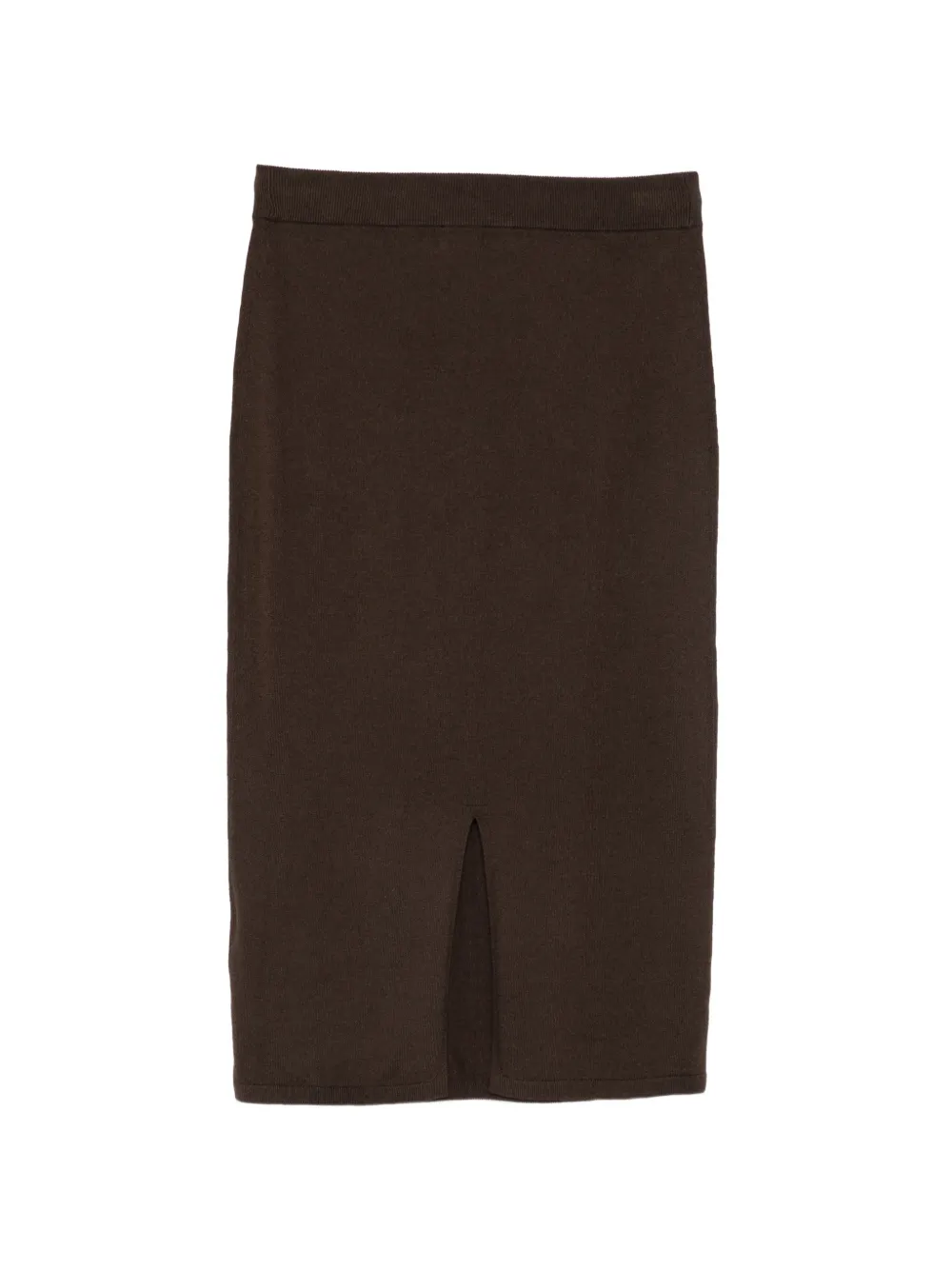 Marc O'Polo Geribbelde midi-rok met split Bruin