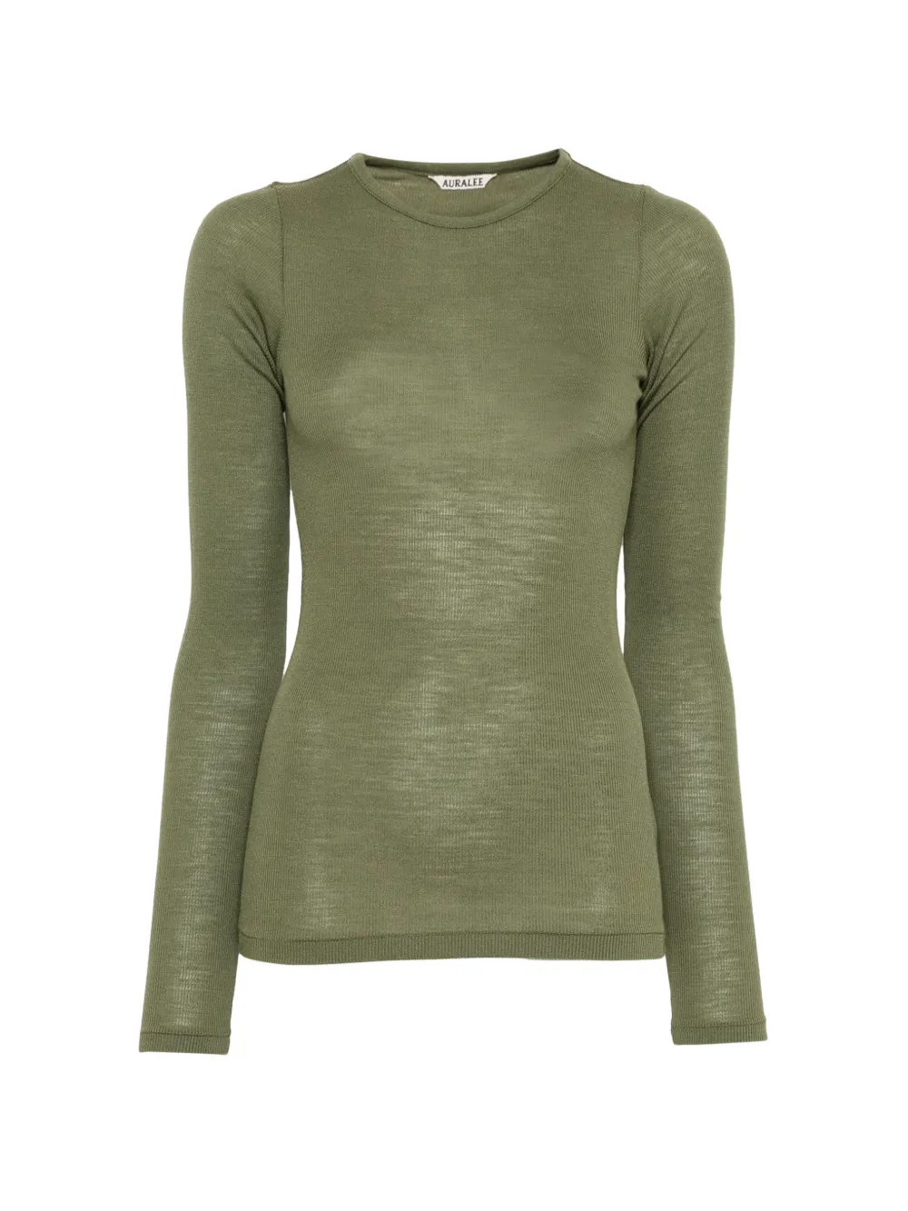 Auralee ribbed-knit long-sleeve sweater Groen